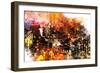 NYC Watercolor Collection - Colorful Night-Philippe Hugonnard-Framed Art Print