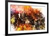 NYC Watercolor Collection - Colorful Night-Philippe Hugonnard-Framed Art Print