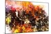 NYC Watercolor Collection - Colorful Night-Philippe Hugonnard-Mounted Art Print