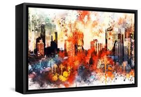 NYC Watercolor Collection - Colors of Manhattan-Philippe Hugonnard-Framed Stretched Canvas