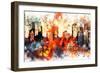 NYC Watercolor Collection - Colors of Manhattan-Philippe Hugonnard-Framed Premium Giclee Print