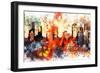 NYC Watercolor Collection - Colors of Manhattan-Philippe Hugonnard-Framed Premium Giclee Print