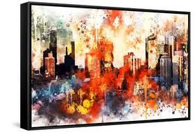 NYC Watercolor Collection - Colors of Manhattan-Philippe Hugonnard-Framed Stretched Canvas