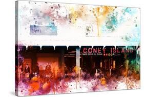 NYC Watercolor Collection - Coney Island Station-Philippe Hugonnard-Stretched Canvas