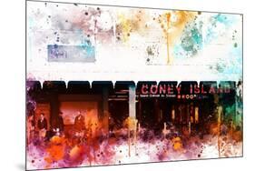 NYC Watercolor Collection - Coney Island Station-Philippe Hugonnard-Mounted Art Print