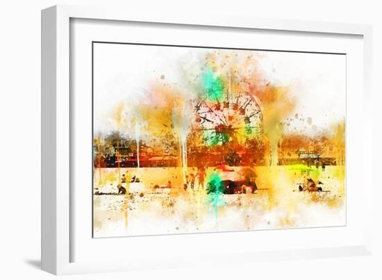 NYC Watercolor Collection - Coney Island-Philippe Hugonnard-Framed Art Print