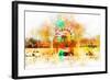 NYC Watercolor Collection - Coney Island-Philippe Hugonnard-Framed Art Print