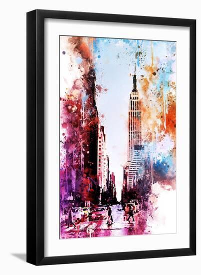 NYC Watercolor Collection - Crossing-Philippe Hugonnard-Framed Art Print