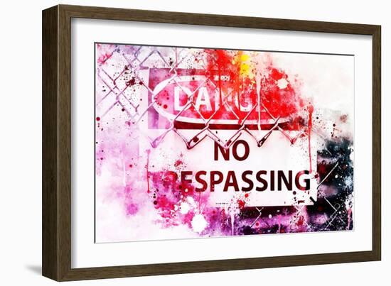 NYC Watercolor Collection - Danger !-Philippe Hugonnard-Framed Art Print