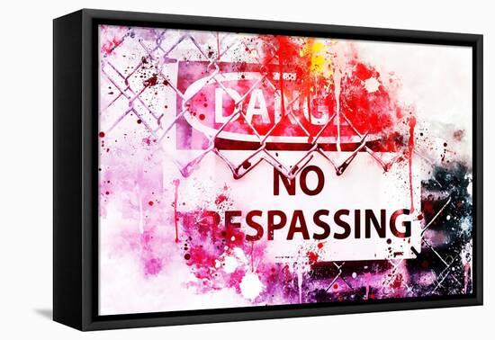 NYC Watercolor Collection - Danger !-Philippe Hugonnard-Framed Stretched Canvas