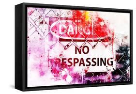 NYC Watercolor Collection - Danger !-Philippe Hugonnard-Framed Stretched Canvas