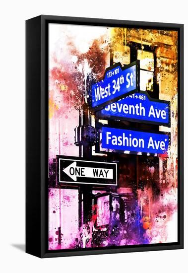 NYC Watercolor Collection - Directions-Philippe Hugonnard-Framed Stretched Canvas