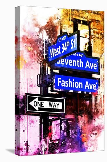 NYC Watercolor Collection - Directions-Philippe Hugonnard-Stretched Canvas