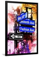 NYC Watercolor Collection - Directions-Philippe Hugonnard-Framed Art Print