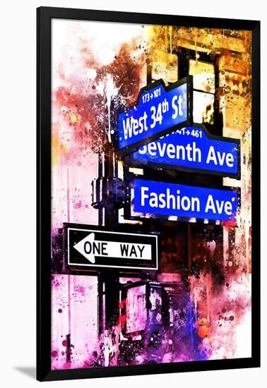 NYC Watercolor Collection - Directions-Philippe Hugonnard-Framed Art Print