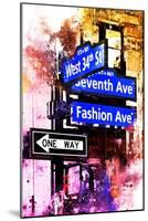 NYC Watercolor Collection - Directions-Philippe Hugonnard-Mounted Art Print