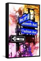 NYC Watercolor Collection - Directions-Philippe Hugonnard-Framed Stretched Canvas