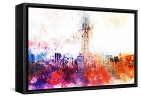 NYC Watercolor Collection - Empire Skyline-Philippe Hugonnard-Framed Stretched Canvas