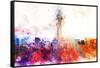 NYC Watercolor Collection - Empire Skyline-Philippe Hugonnard-Framed Stretched Canvas