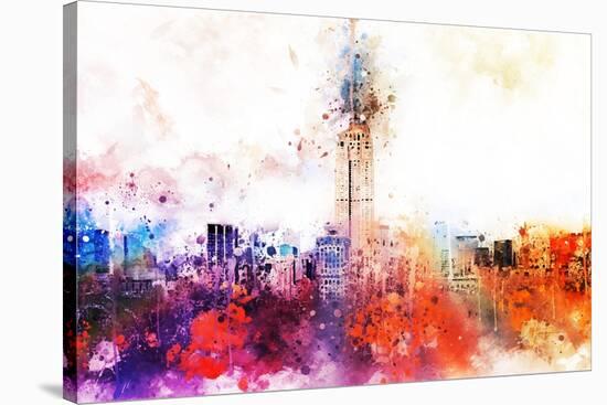 NYC Watercolor Collection - Empire Skyline-Philippe Hugonnard-Stretched Canvas