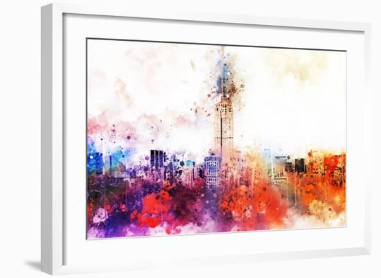 NYC Watercolor Collection - Empire Skyline-Philippe Hugonnard-Framed Art Print