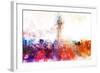 NYC Watercolor Collection - Empire Skyline-Philippe Hugonnard-Framed Art Print