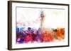 NYC Watercolor Collection - Empire Skyline-Philippe Hugonnard-Framed Art Print