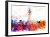 NYC Watercolor Collection - Empire Skyline-Philippe Hugonnard-Framed Art Print