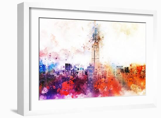 NYC Watercolor Collection - Empire Skyline-Philippe Hugonnard-Framed Art Print