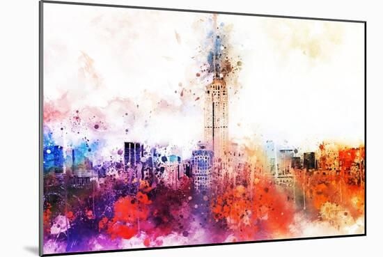 NYC Watercolor Collection - Empire Skyline-Philippe Hugonnard-Mounted Art Print