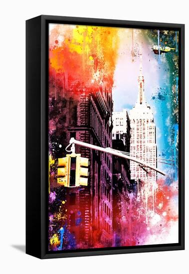 NYC Watercolor Collection - Empire-Philippe Hugonnard-Framed Stretched Canvas