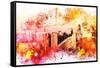 NYC Watercolor Collection - End of the day-Philippe Hugonnard-Framed Stretched Canvas