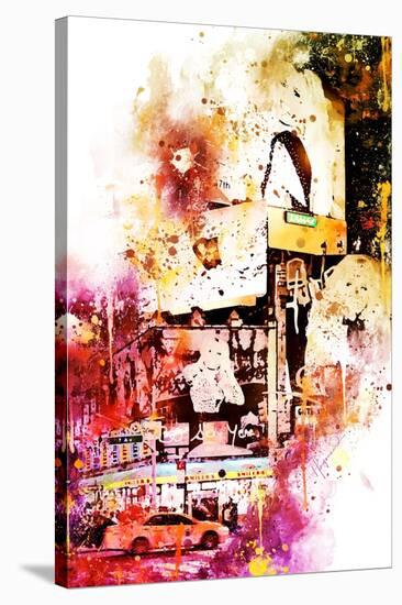 NYC Watercolor Collection - Fashion Times Square-Philippe Hugonnard-Stretched Canvas