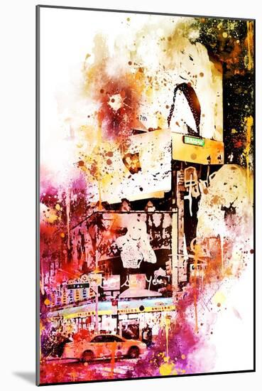 NYC Watercolor Collection - Fashion Times Square-Philippe Hugonnard-Mounted Art Print