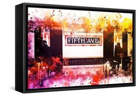 NYC Watercolor Collection - Fifth Avenue Station-Philippe Hugonnard-Framed Stretched Canvas