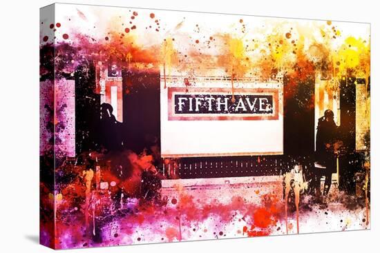 NYC Watercolor Collection - Fifth Avenue Station-Philippe Hugonnard-Stretched Canvas