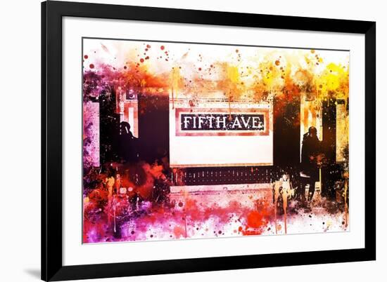 NYC Watercolor Collection - Fifth Avenue Station-Philippe Hugonnard-Framed Art Print