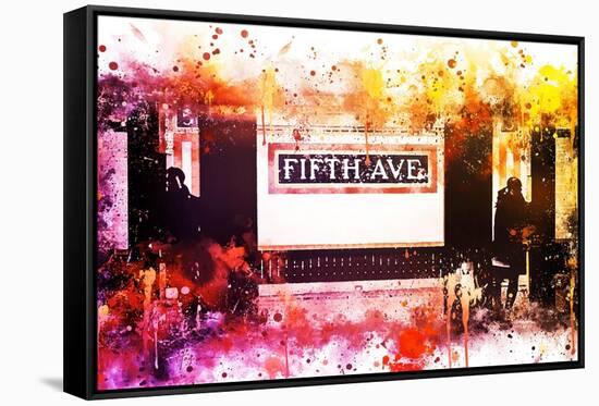 NYC Watercolor Collection - Fifth Avenue Station-Philippe Hugonnard-Framed Stretched Canvas