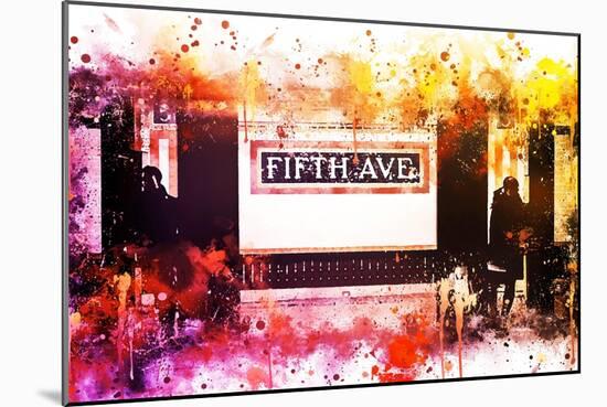 NYC Watercolor Collection - Fifth Avenue Station-Philippe Hugonnard-Mounted Art Print