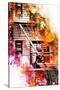 NYC Watercolor Collection - Fire Escape-Philippe Hugonnard-Stretched Canvas