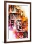 NYC Watercolor Collection - Fire Escape-Philippe Hugonnard-Framed Art Print