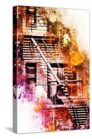 NYC Watercolor Collection - Fire Escape-Philippe Hugonnard-Stretched Canvas