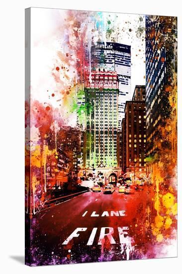 NYC Watercolor Collection - Fire Lane-Philippe Hugonnard-Stretched Canvas