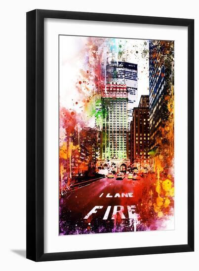 NYC Watercolor Collection - Fire Lane-Philippe Hugonnard-Framed Art Print