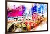 NYC Watercolor Collection - Fire Truck-Philippe Hugonnard-Framed Art Print