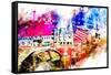 NYC Watercolor Collection - Fire Truck-Philippe Hugonnard-Framed Stretched Canvas