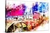 NYC Watercolor Collection - Fire Truck-Philippe Hugonnard-Stretched Canvas