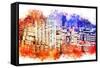 NYC Watercolor Collection - Garment District-Philippe Hugonnard-Framed Stretched Canvas