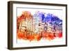 NYC Watercolor Collection - Garment District-Philippe Hugonnard-Framed Art Print