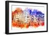 NYC Watercolor Collection - Garment District-Philippe Hugonnard-Framed Art Print